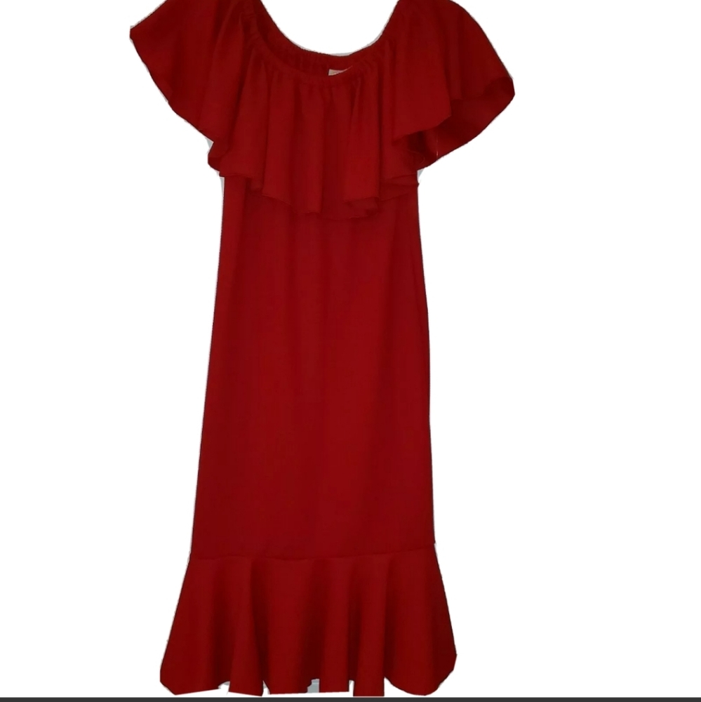 LuLaRoe S Solid True Red Cici Dress NWT